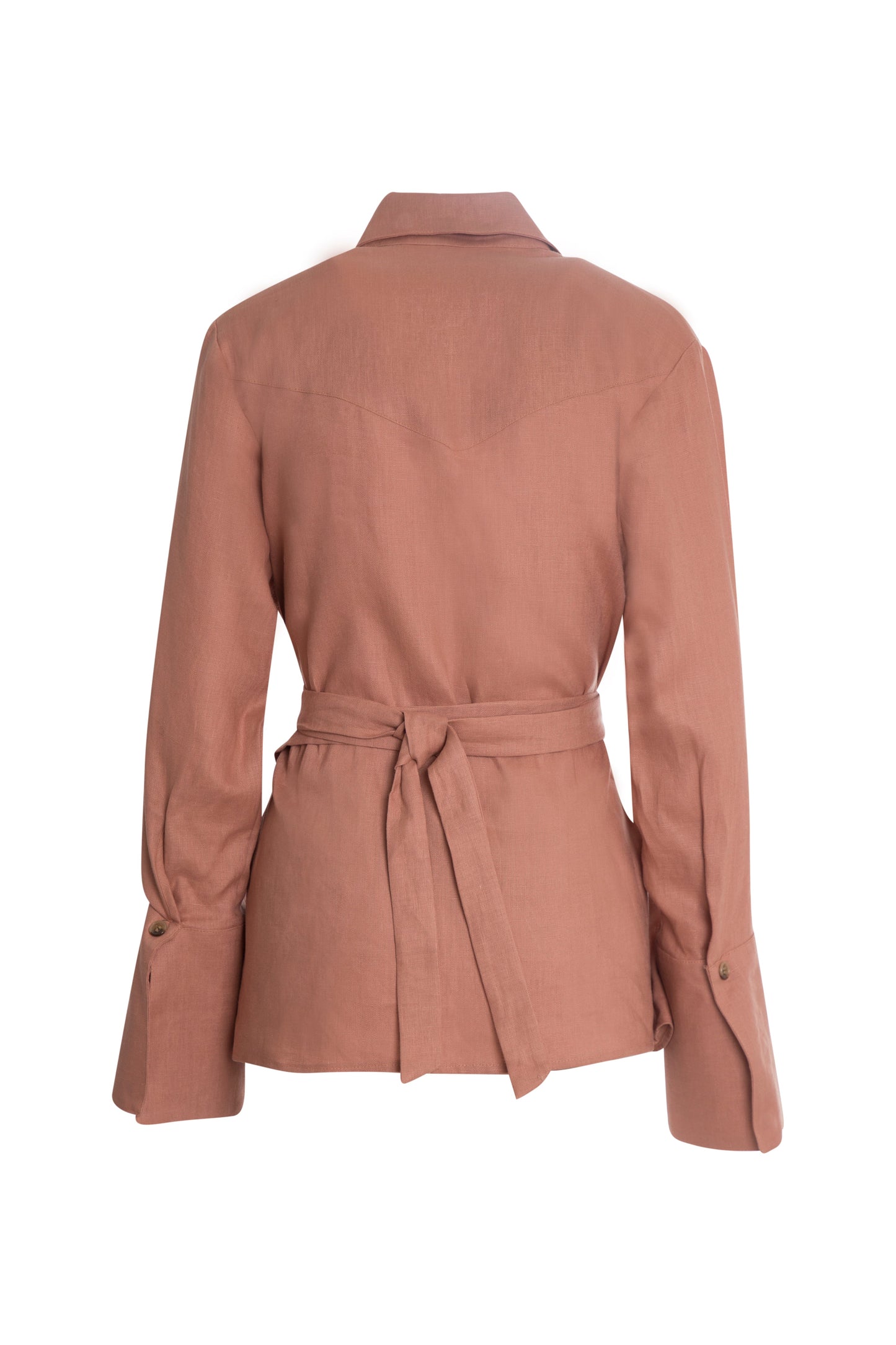 Rose Linen Ava Wrap Top