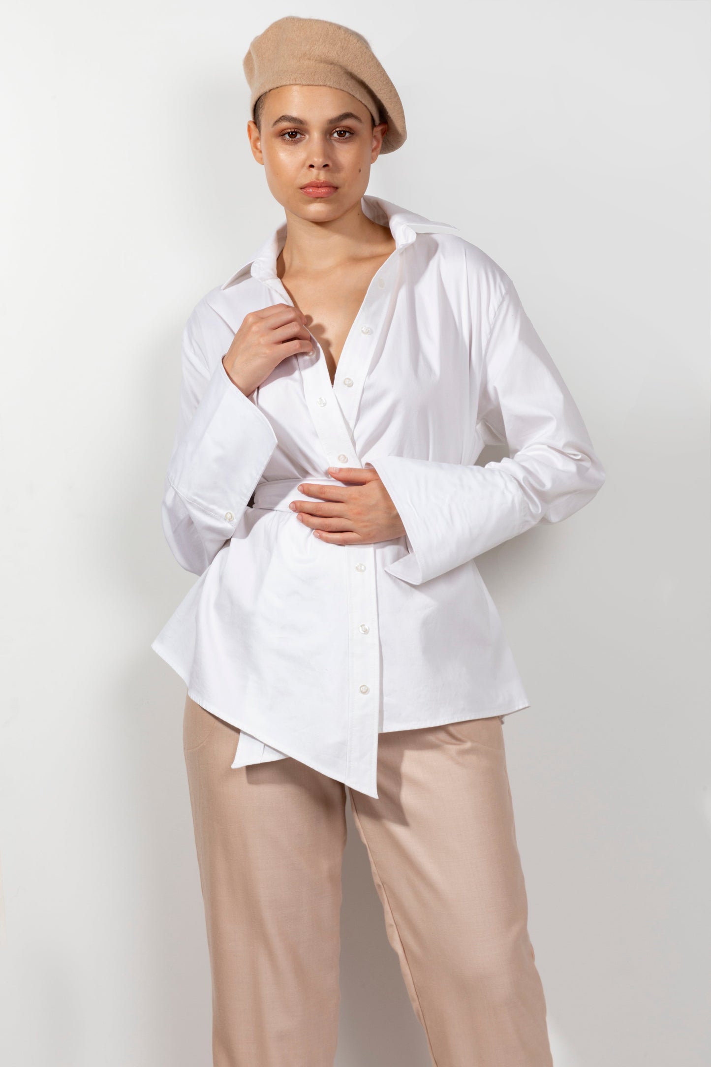 White Ava Wrap Top