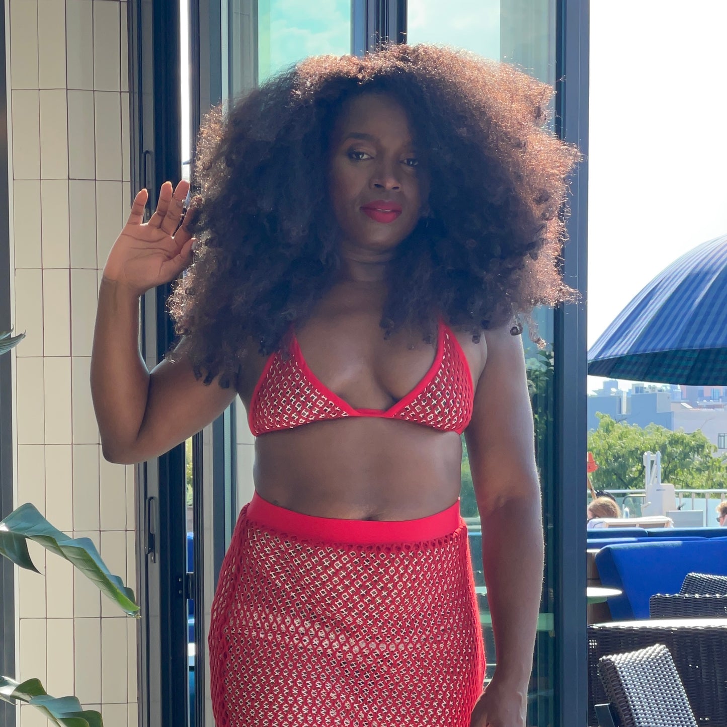 Red/White Triangle Bra