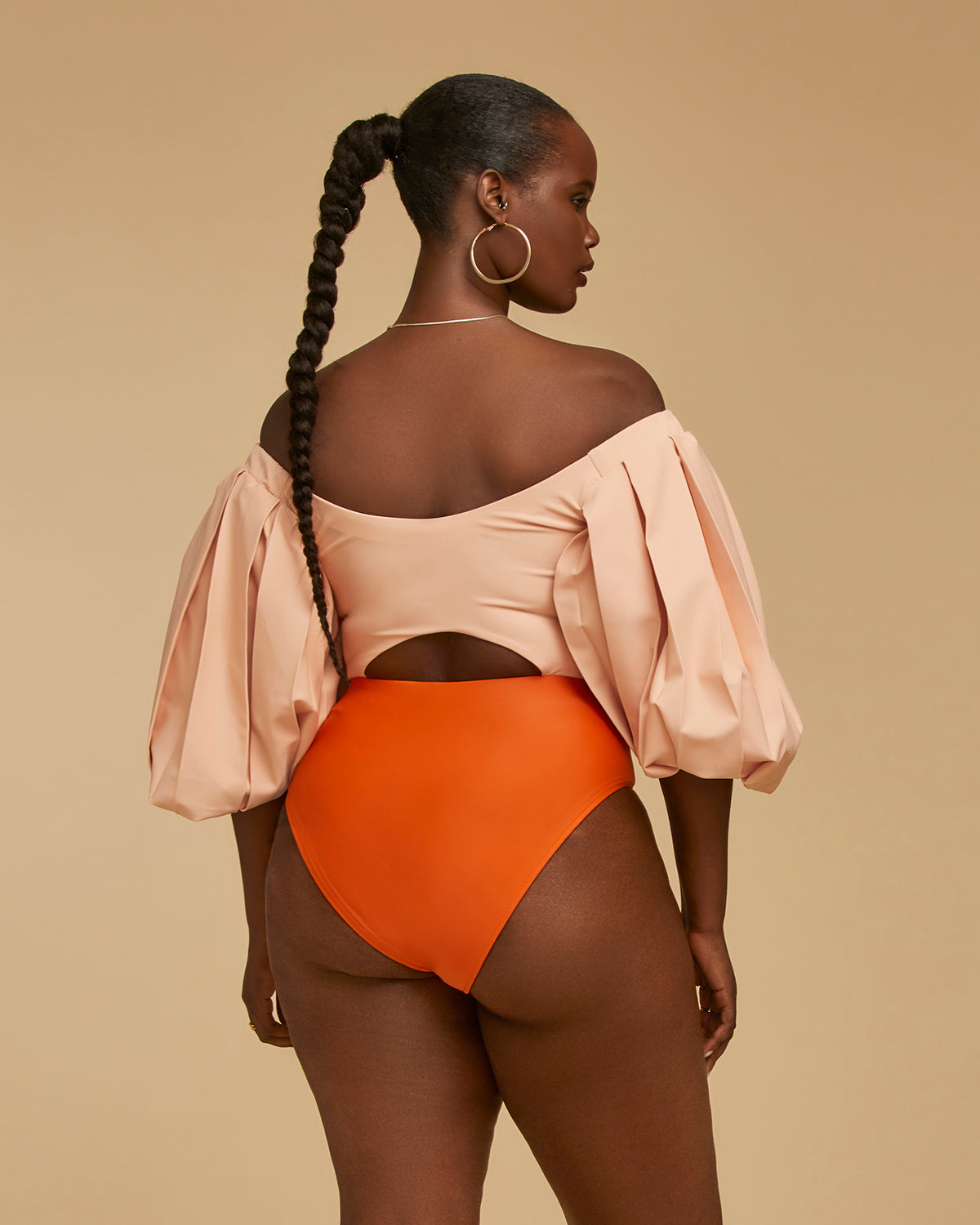Sunstone and Papaya Puff Sleeve Bodysuit