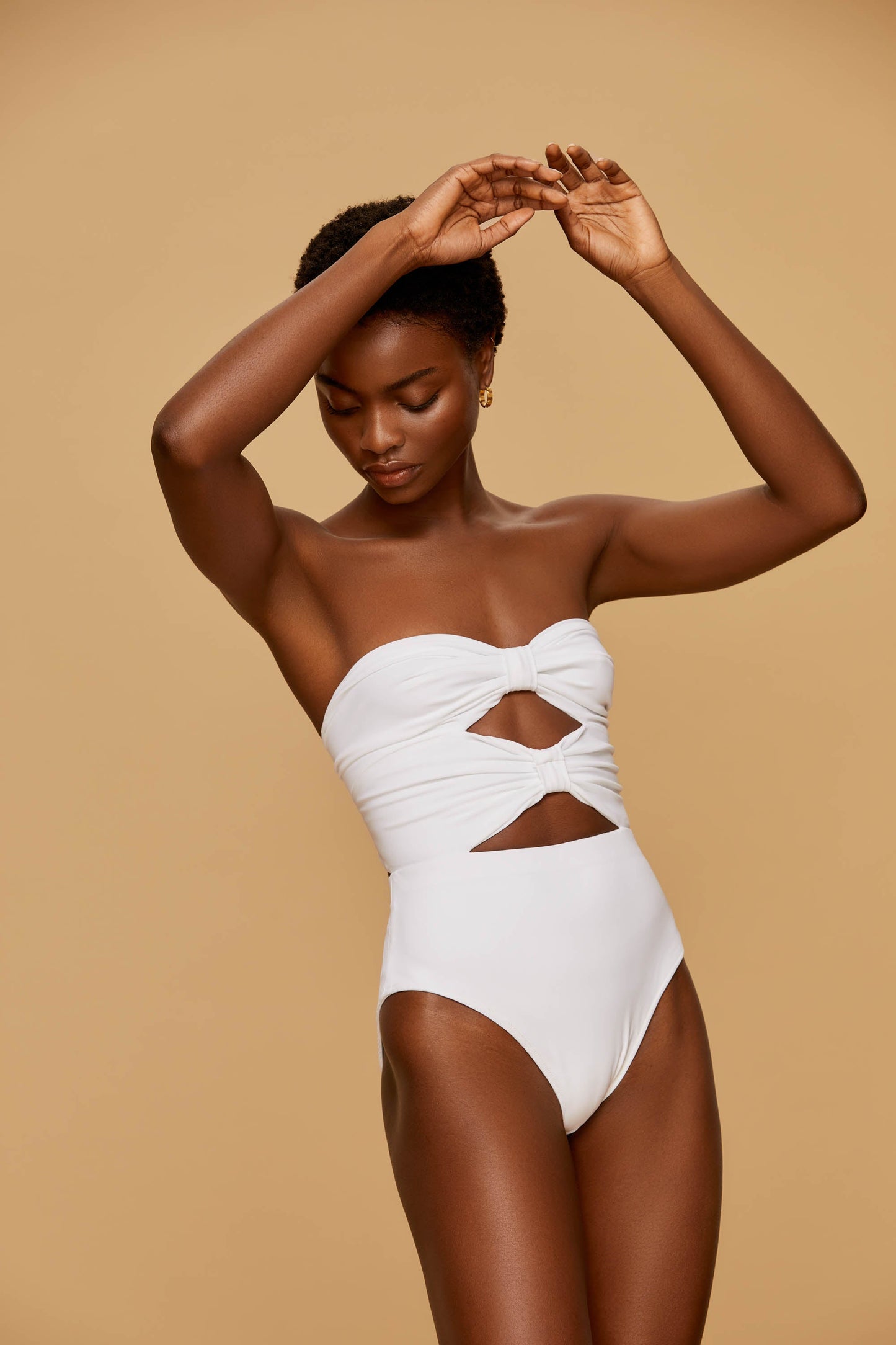 White Double Bow Swimsuit