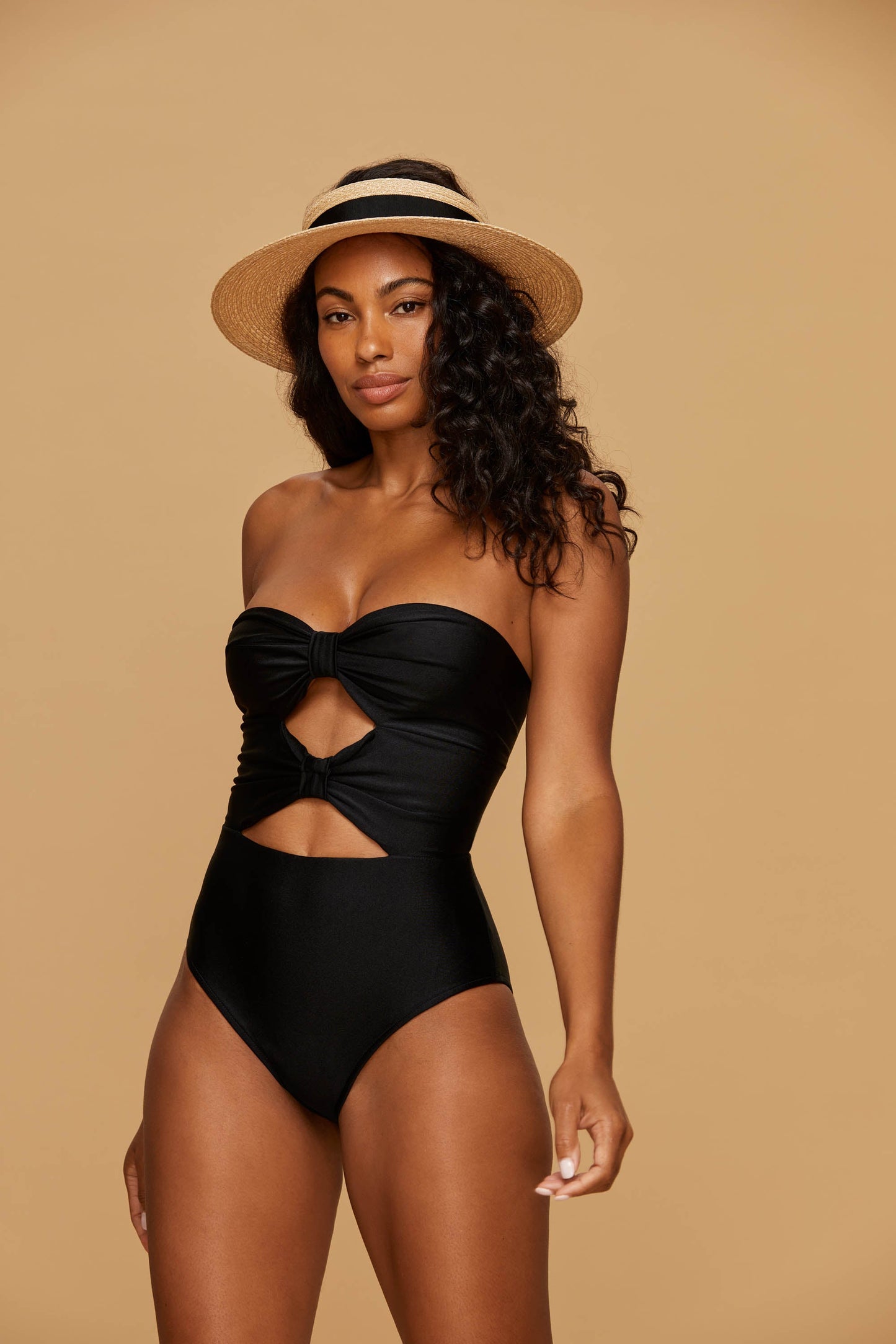 Black Double Bow Swimsuit