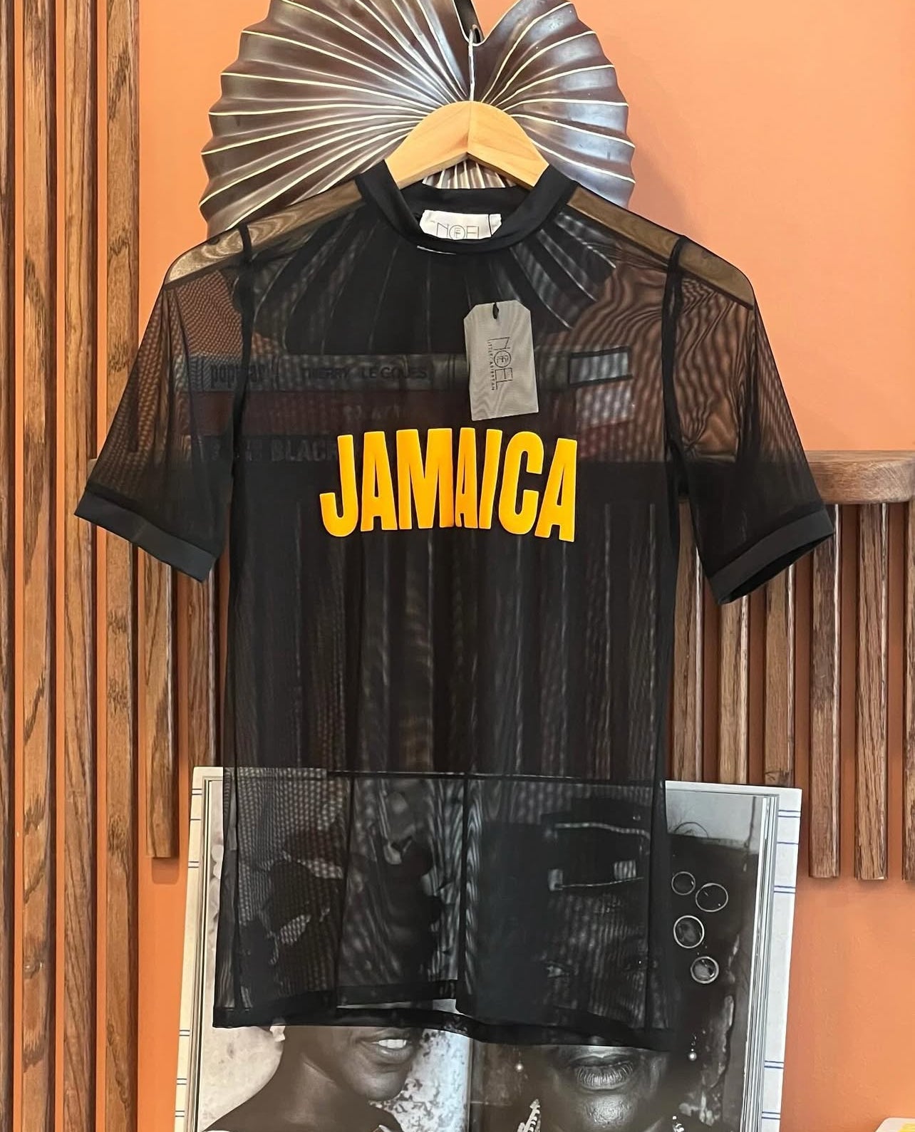 Jamaica Black/Yellow Mesh Swim Tee (MADE TO ORDER)