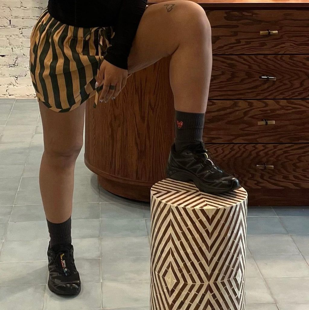 Green/Tan Stripe Shorts