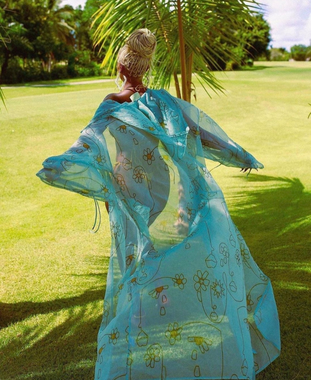 Bloom Again Sheer Hoodie Robe