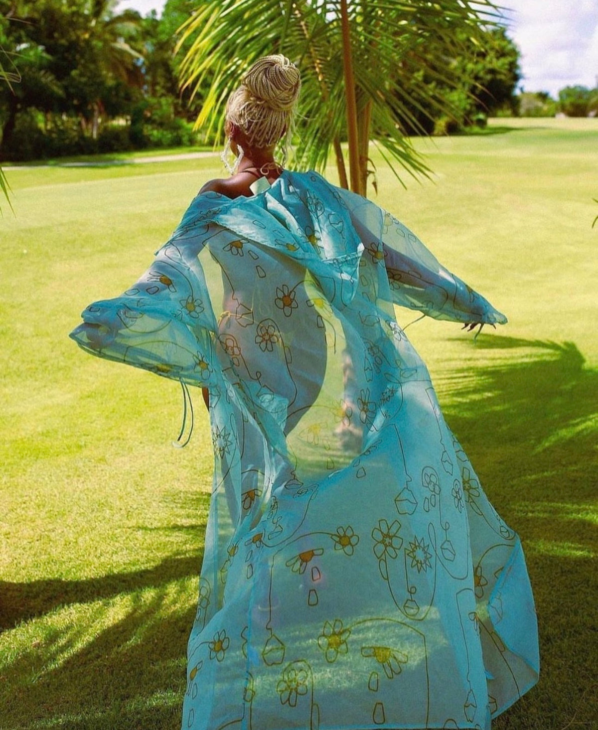 Bloom Again Sheer Hoodie Robe