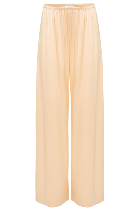 Cream Silk Slip Pant