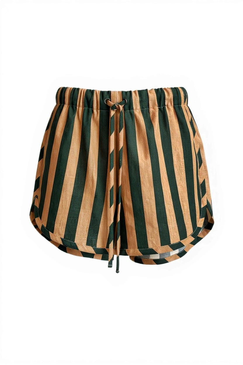 Green/Tan Stripe Shorts