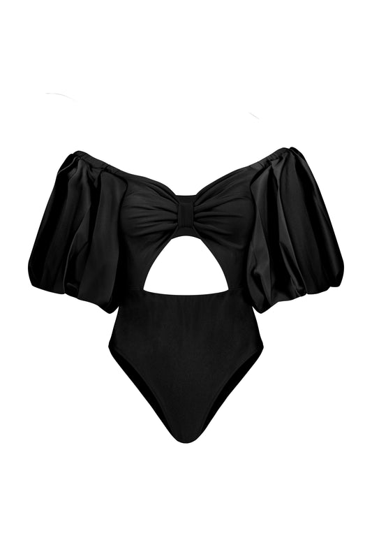 Midnight Puff Sleeve Bodysuit