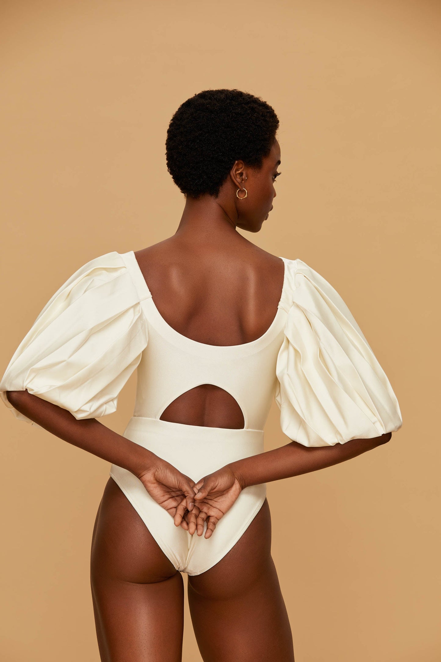 Off White Puff Sleeve Bodysuit