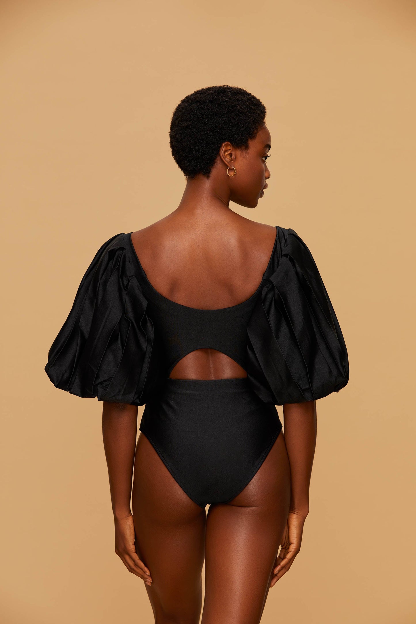 Midnight Puff Sleeve Bodysuit