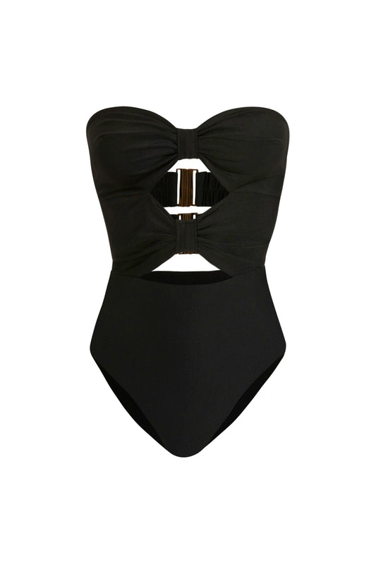 Black Double Bow Swimsuit